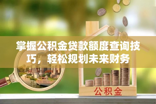 德惠掌握公积金贷款额度查询技巧，轻松规划未来财务