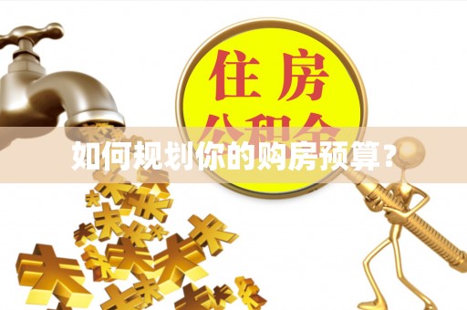 德惠如何规划你的购房预算？